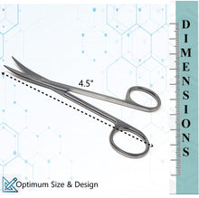 Load image into Gallery viewer, Lab Dissecting Iris Sharp Fine Point Scissors. 4.5", Curved

