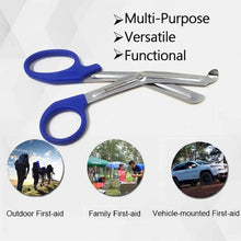 Load image into Gallery viewer, Trauma Shears 7.25" Paramedic Scissors Stainless Steel Serrated Blade, Blue
