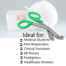 Load image into Gallery viewer, Trauma Shears 7.25" Paramedic Scissors Stainless Steel Serrated Blade, Green
