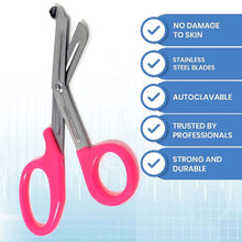 Load image into Gallery viewer, Trauma Shears 7.25" Paramedic Scissors Stainless Steel Serrated Blade, Pink
