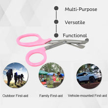 Load image into Gallery viewer, Trauma Shears 7.25" Paramedic Scissors Stainless Steel Serrated Blade, Baby Pink

