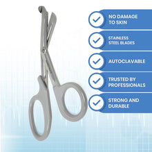 Load image into Gallery viewer, Trauma Shears 7.25" Paramedic Scissors Stainless Steel Serrated Blade, Gray
