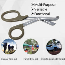 Load image into Gallery viewer, Trauma Shears 7.25" Paramedic Scissors Stainless Steel Serrated Blade, Tan
