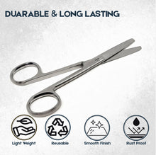Load image into Gallery viewer, Lab Dissecting Scissors, Blunt/Blunt. 4.5", Straight, Stainless Steel
