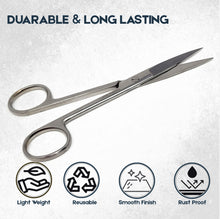 Load image into Gallery viewer, Lab Dissecting Scissors, Sharp/Sharp, 5.5", Straight, Stainless Steel
