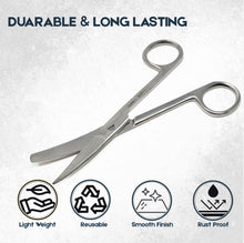 Load image into Gallery viewer, Lab Dissecting Scissors, Sharp/Blunt, 4.5", Curved, Stainless Steel
