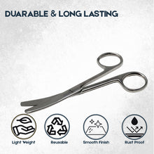 Load image into Gallery viewer, Lab Dissecting Scissors, Blunt/Blunt. 4.5", Curved, Stainless Steel
