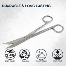 Load image into Gallery viewer, Lab Dissecting Scissors, Sharp/Sharp, 5.5", Curved, Stainless Steel
