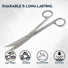 Load image into Gallery viewer, Lab Dissecting Scissors, Sharp/Sharp, 6.5", Curved, Stainless Steel
