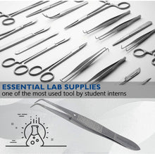 Load image into Gallery viewer, Iris Eye Dressing Dissecting Forceps 4" Fine Point Half Curved Serrated Tips
