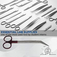 Load image into Gallery viewer, Kelly Gum Angled Scissors One Serrated Blade 6" Stainless Steel Shears, Maroon Handle
