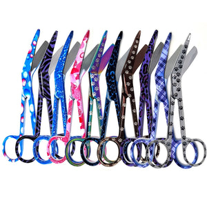 Set of 10 Bandage Lister Scissors 5.5" Assorted Patterns Stainless Steel - FIG 3