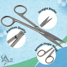 Load image into Gallery viewer, Lab Dissecting Scissors, Sharp/Sharp, 5.5", Straight, Stainless Steel
