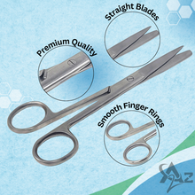 Load image into Gallery viewer, Lab Dissecting Scissors, Sharp/Blunt, 6.5", Straight, Stainless Steel
