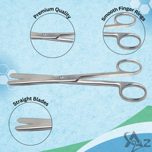 Load image into Gallery viewer, Lab Dissecting Scissors, Blunt/Blunt. 6.5", Straight, Stainless Steel
