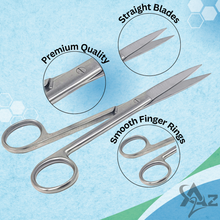 Load image into Gallery viewer, Lab Dissecting Scissors, Sharp/Sharp, 6.5", Straight, Stainless Steel
