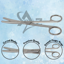 Load image into Gallery viewer, Lab Dissecting Scissors, Blunt/Blunt. 5.5", Curved, Stainless Steel
