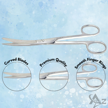 Load image into Gallery viewer, Lab Dissecting Scissors, Sharp/Blunt, 6.5", Curved, Stainless Steel
