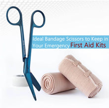 Load image into Gallery viewer, Left Handed Gauze Scissors 5.5" Blue Color With Round Safe Blade Tip Design, Stainless Steel
