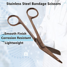 Load image into Gallery viewer, Left Handed Gauze Scissors 5.5" Rose Gold Color With Round Safe Blade Tip Design, Stainless Steel
