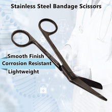 Load image into Gallery viewer, Left Handed Gauze Scissors 5.5" Black Color With Round Safe Blade Tip Design, Stainless Steel
