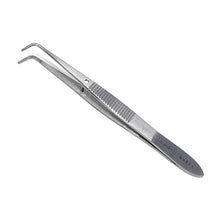 Load image into Gallery viewer, Iris Eye Dressing Dissecting Forceps 4" Fine Point Full Curved Serrated Tips
