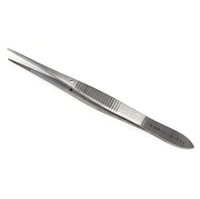 Load image into Gallery viewer, Iris Eye Dressing Dissecting Forceps 4" Fine Point Straight with Serrated Tips
