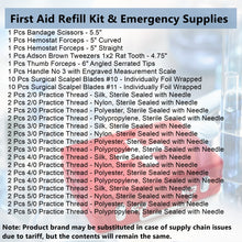 Load image into Gallery viewer, First Aid Kit 58/pk Surgical Suture Emergency Medical Trauma Dressing Supplies
