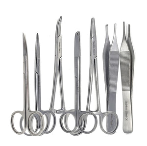 7 Pcs Laceration Dissecting Set Complete Suture Instrument Kit, Stainless Steel Tools