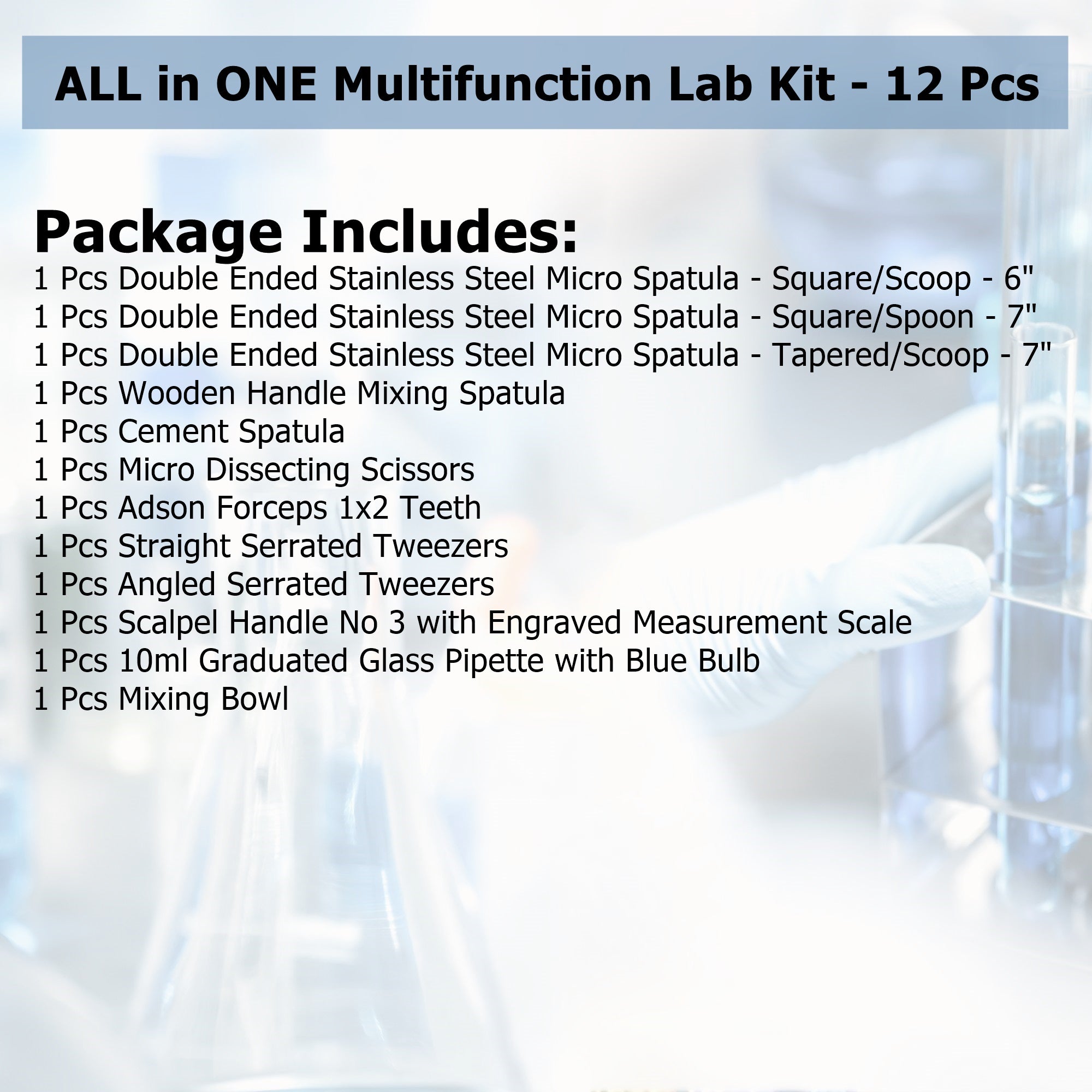 Lab Mini Spat 12 Pcs Stainless Steel Lab Spatulas Micro Scoop Sampling Mixing Pipett ...