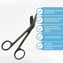 Load image into Gallery viewer, Left Handed Gauze Scissors 5.5" Black Color With Round Safe Blade Tip Design, Stainless Steel
