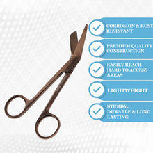 Load image into Gallery viewer, Left Handed Gauze Scissors 5.5" Rose Gold Color With Round Safe Blade Tip Design, Stainless Steel
