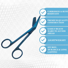 Load image into Gallery viewer, Left Handed Gauze Scissors 5.5" Blue Color With Round Safe Blade Tip Design, Stainless Steel
