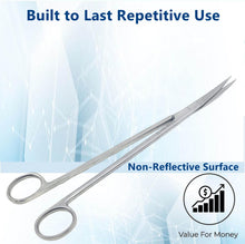 Load image into Gallery viewer, Fine Point Large Dissecting Scissors 12" Curved, Stainless Steel
