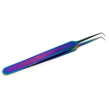 Load image into Gallery viewer, Stainless Steel Watch &amp; Jewelery Repair Tweezers Right Angle 90 Degree Forceps, Fine Point, Multi Rainbow Color, Premium Quality
