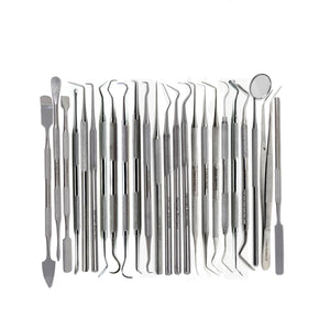 24 Pack Dental Tools Stainless Steel Dental Hygiene All in One Kit Scraper, Scalers Picks, Mirror, Tweezers, Spatulas