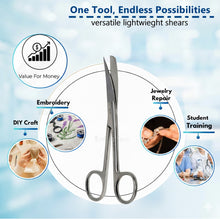 Load image into Gallery viewer, Lab Dissecting Scissors, Sharp/Blunt, 6.5", Curved, Stainless Steel
