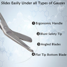 Load image into Gallery viewer, Left Handed Gauze Scissors 5.5" With Round Safe Blade Tip Design, Stainless Steel
