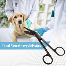Load image into Gallery viewer, Left Handed Gauze Scissors 5.5" Black Color With Round Safe Blade Tip Design, Stainless Steel
