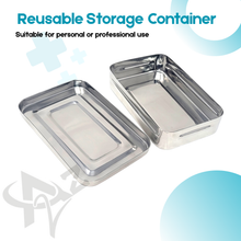 Load image into Gallery viewer, Stainless Steel Medical Sterilizer Box Instrument Organizer Storage Tray with Lid - 8L x 5W x 2H
