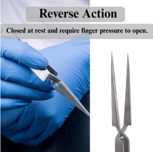Load image into Gallery viewer, Lab Forceps Cross Lock 4.5" Tweezers, Stainless Steel
