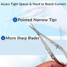 Load image into Gallery viewer, Castroviejo Micro Scissors 4.5" Straight, Fenestrated Flat Handle
