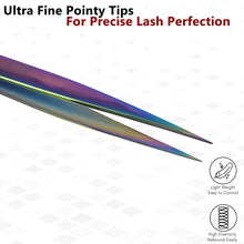 Load image into Gallery viewer, Stainless Steel Watch &amp; Jewelery Repair Tweezers #3 Forceps, Fine Point, Multi Rainbow Color Premium Quality
