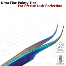 Load image into Gallery viewer, Stainless Steel Watch &amp; Jewelery Repair Tweezers #7 Forceps, Fine Point, Multi Rainbow Color, Premium Quality
