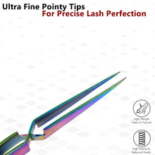Load image into Gallery viewer, Stainless Steel Watch &amp; Jewelery Repair Tweezers #9 Forceps, Fine Point, Multi Rainbow Color, Premium Quality
