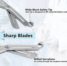 Load image into Gallery viewer, 12/Pack Gray Handle Trauma Shears 7.25&quot; Stainless Steel Scissors for Paramedics, EMT, Nurses, Firefighters + More
