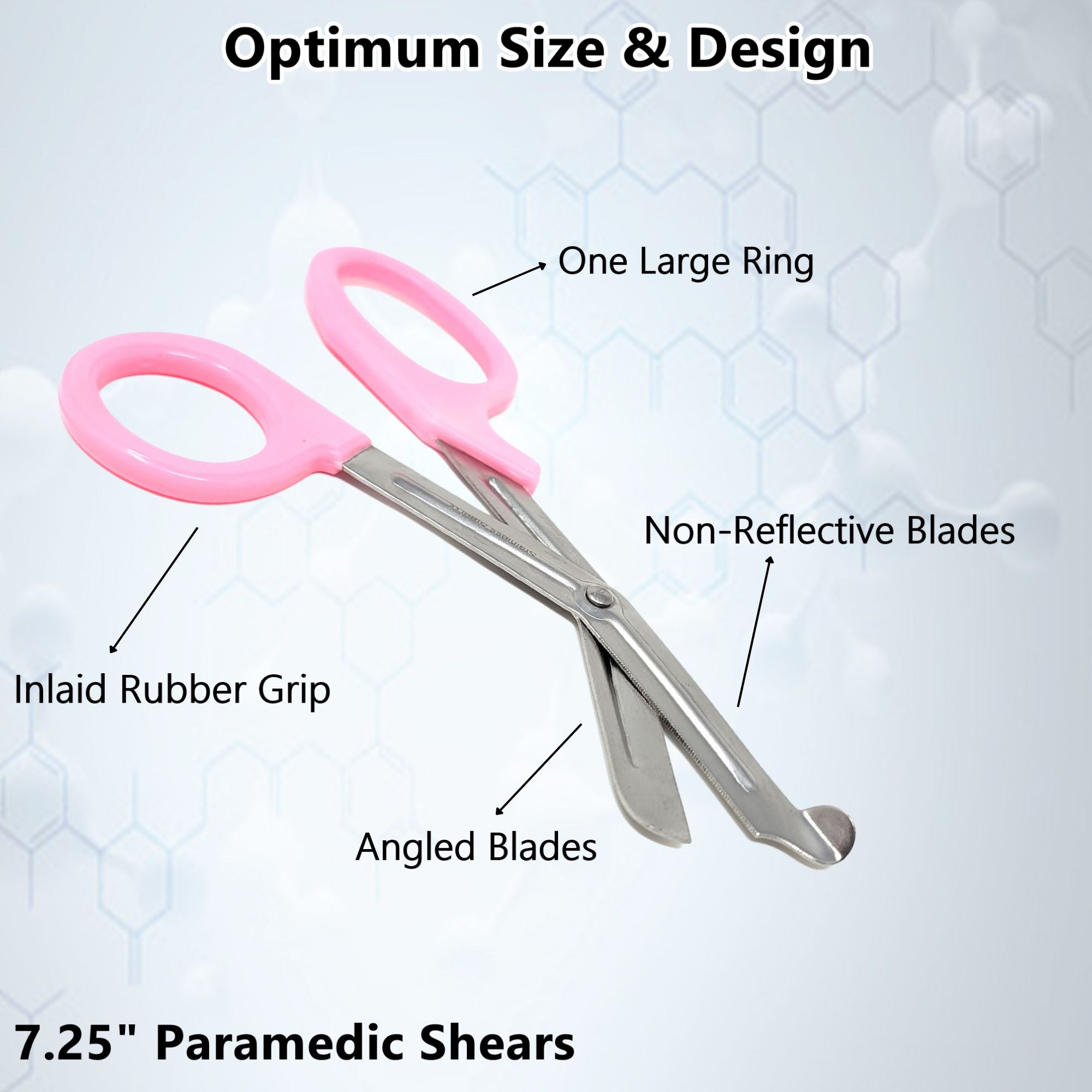 thumbnail image 2 of Pink Paramedic EMT Trauma Shears – 7.25″ Curved Scissors – First Aid Essential 2 of 3