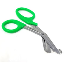 Load image into Gallery viewer, Trauma Shears 7.25" Paramedic Scissors Stainless Steel Serrated Blade, Green
