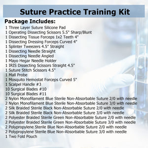 50 Pc Complete Suture Practice Surgical Training Kit for Medical and Veterinary Student Training