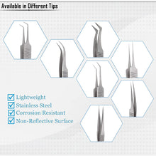 Load image into Gallery viewer, Lab Forceps Eagle Beak Needle Point Tip 4.75" Tweezers, Stainless Steel, Ridged
